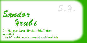 sandor hrubi business card